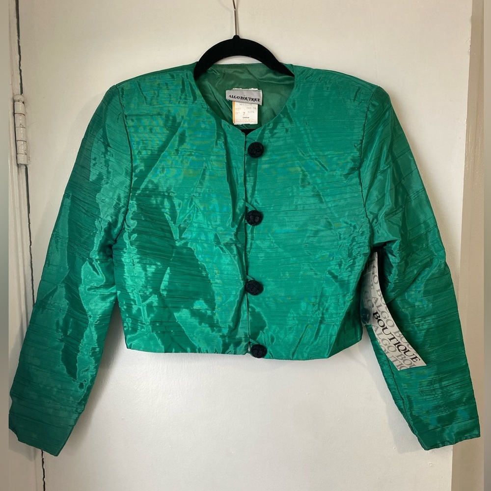 NWT 80s Vintage Cropped Jacket Green